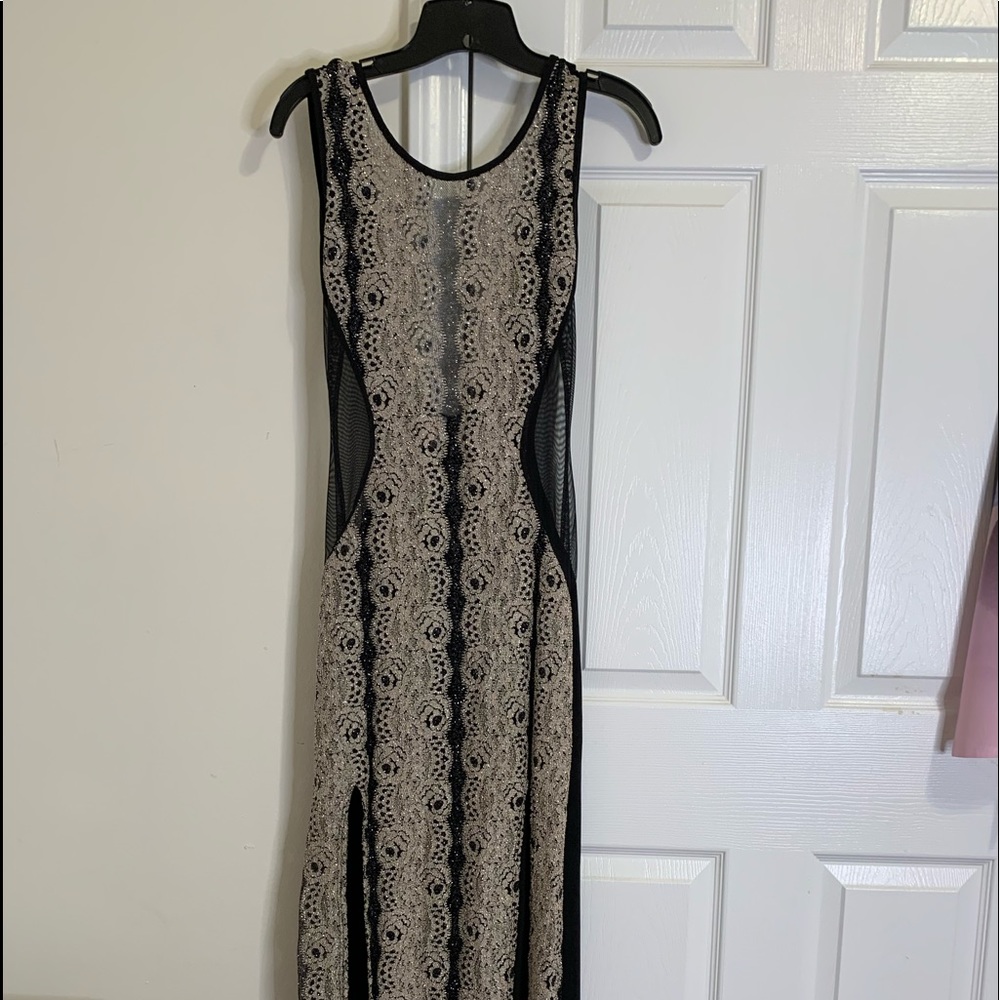 Black and Tan see through dress